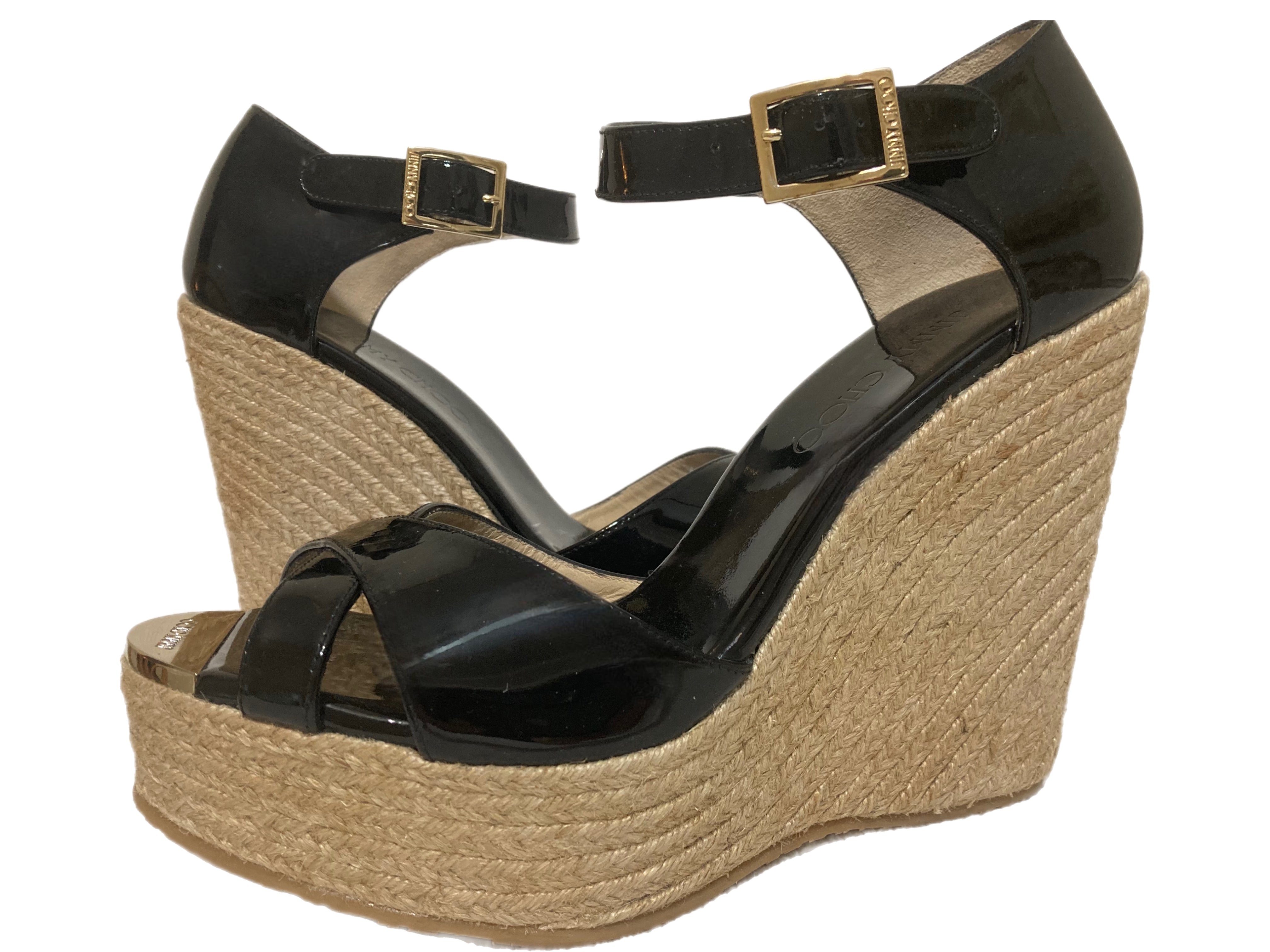 Fashion jimmy choo patent wedges