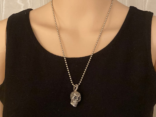 KING BABY Sterling Silver Skull Necklace