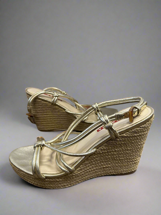 Prada Raffia Wedge