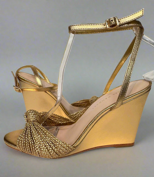 LOEFFLER RANDALL Gold Leather Sandal Size 8.5