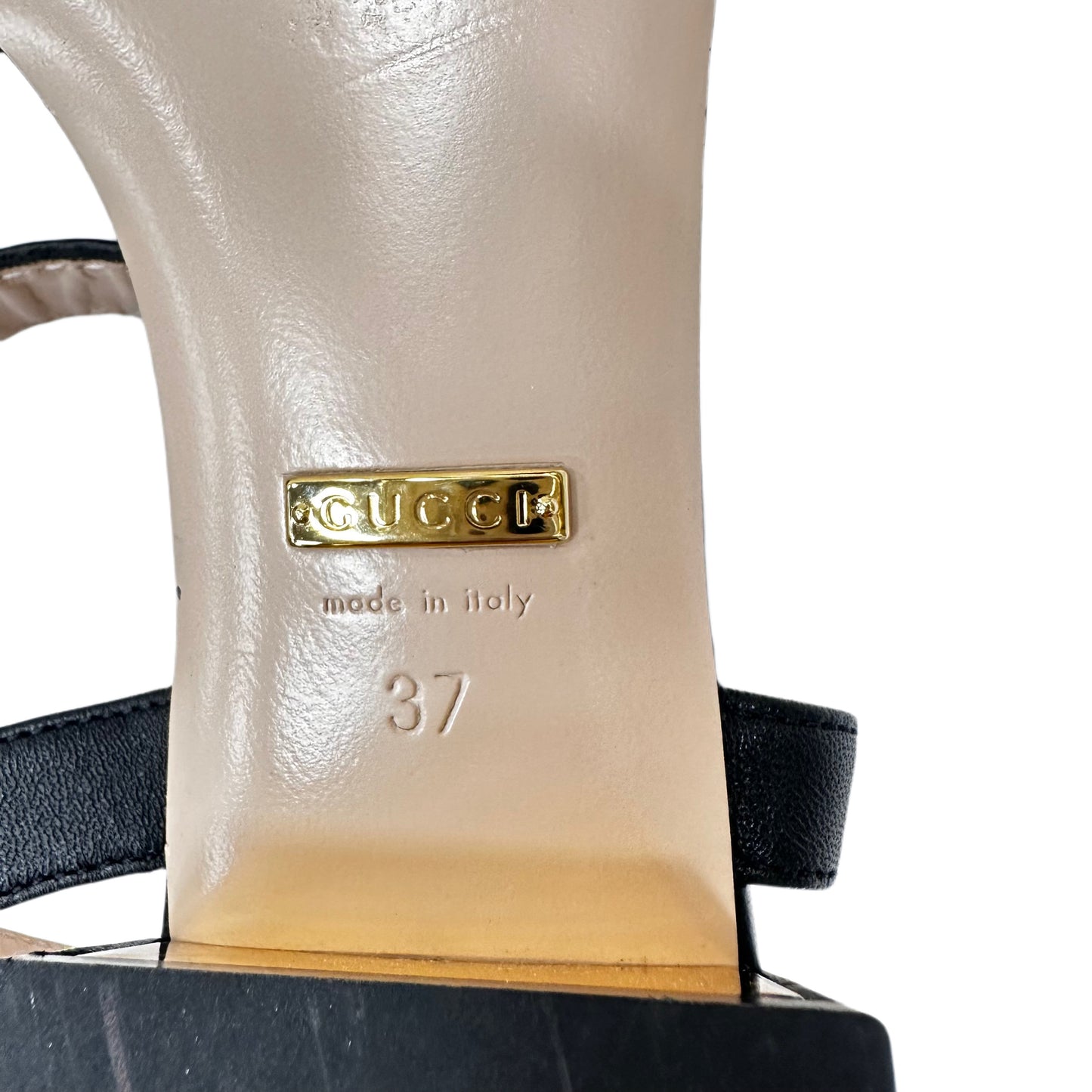 GUCCI Horsebit Leather Sandal, Size 37