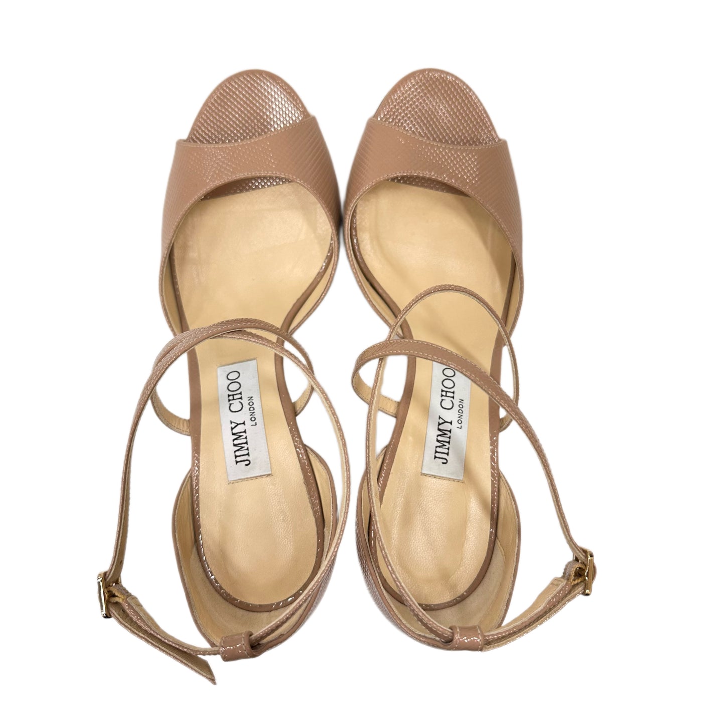 JIMMY CHOO Leather Beige Sandal Size 8.5