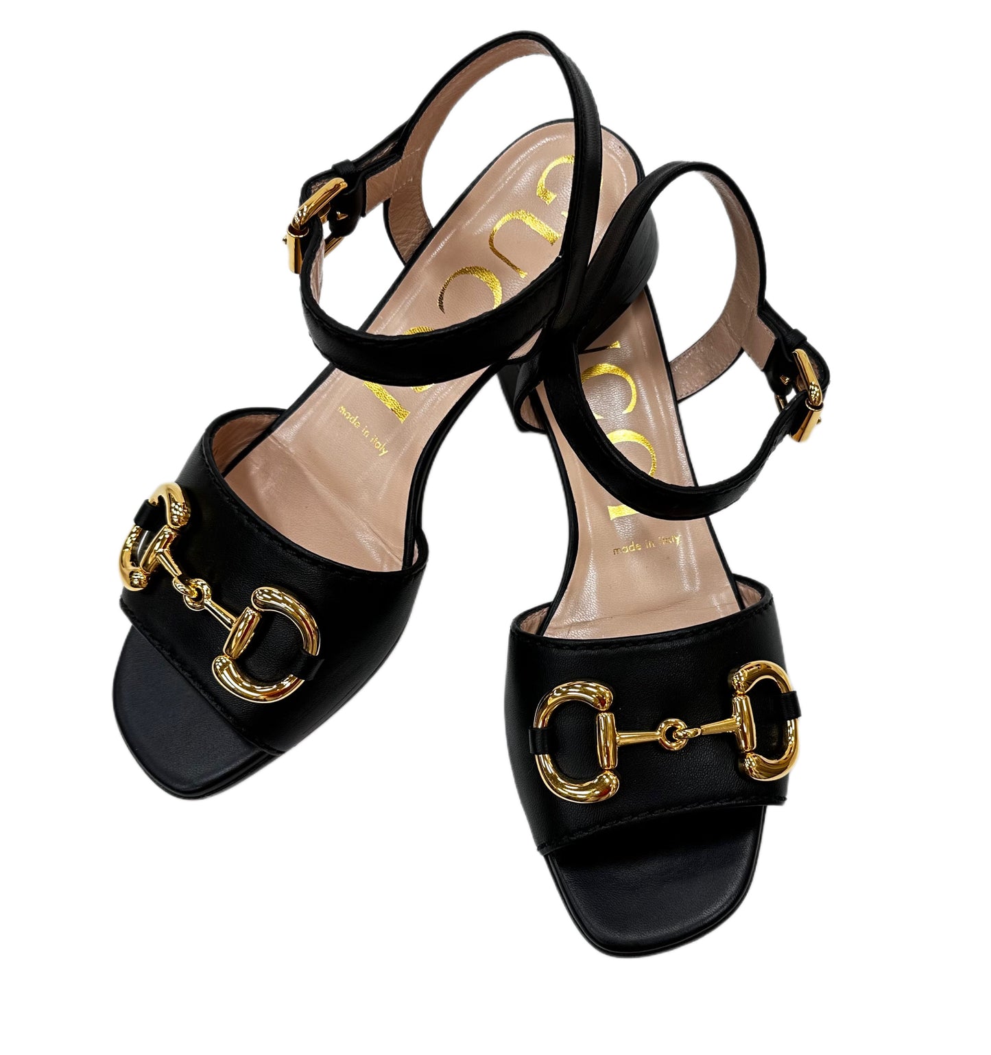 GUCCI Horsebit Leather Sandal, Size 37