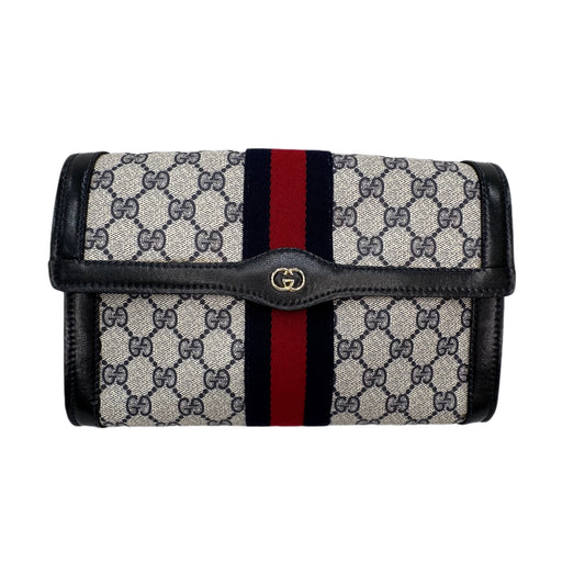 GUCCI Coated Canvas Clutch/Cosmetic Bag