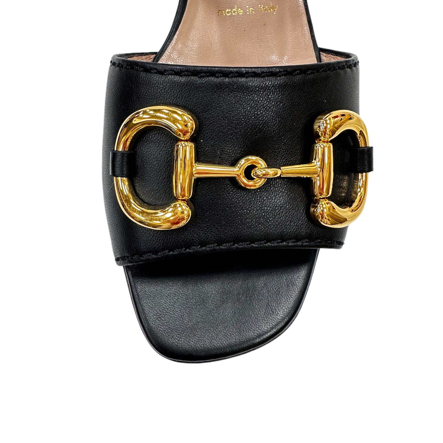GUCCI Horsebit Leather Sandal, Size 37