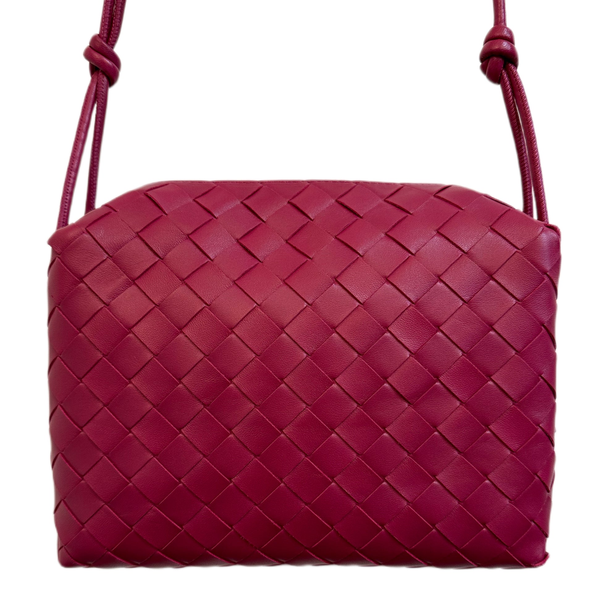 Bottega Veneta Nodini Crossbody Bag Intrecciato Nappa Small Pink