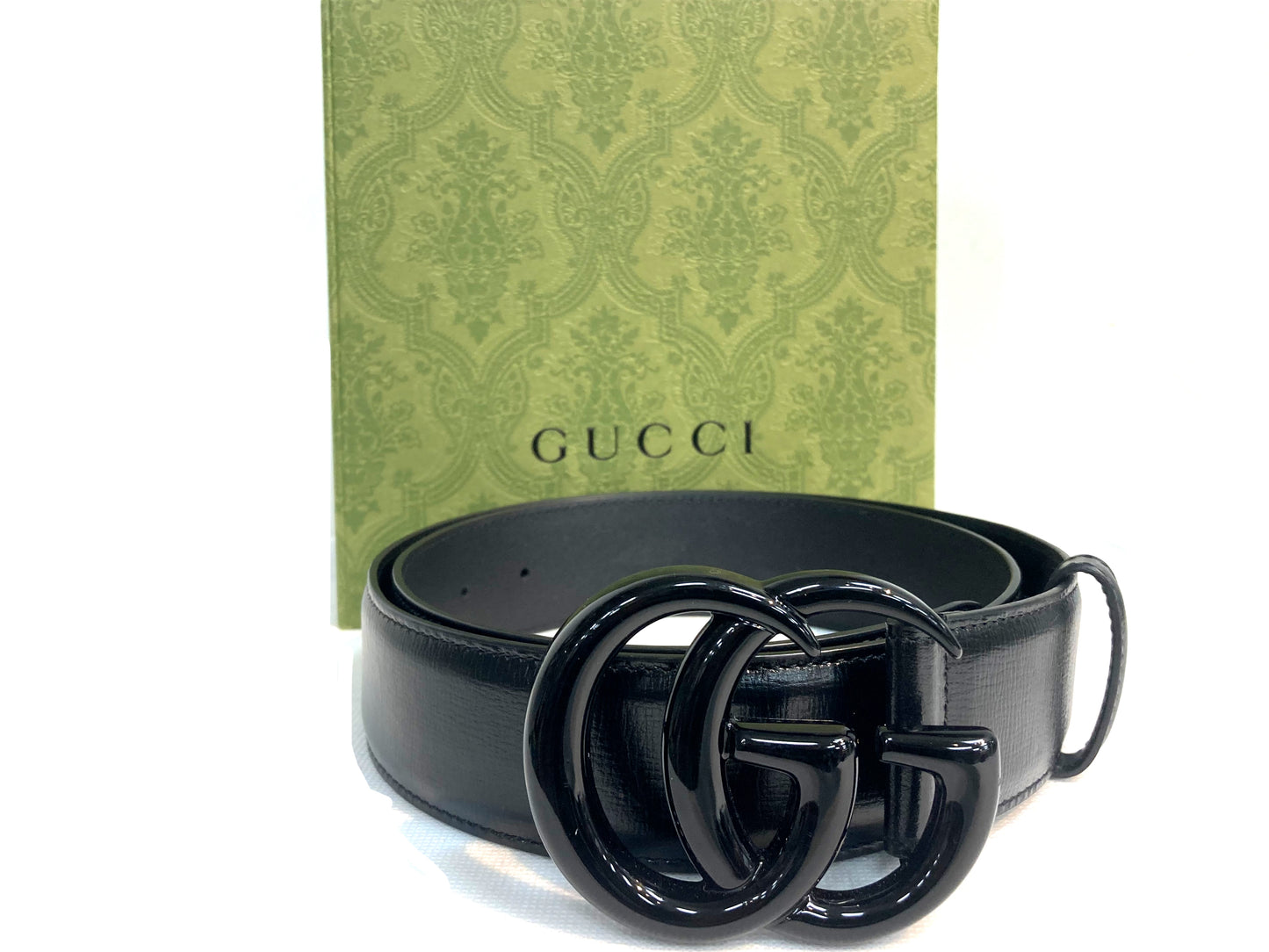 GUCCI Leather Double GG Belt Black