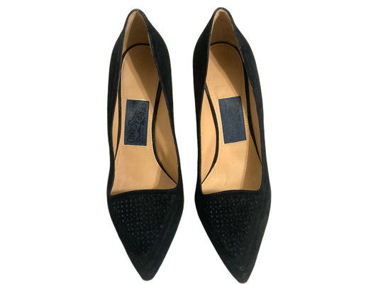 SALVATORE FERRAGAMO Suede Pumps Black Size 8.5