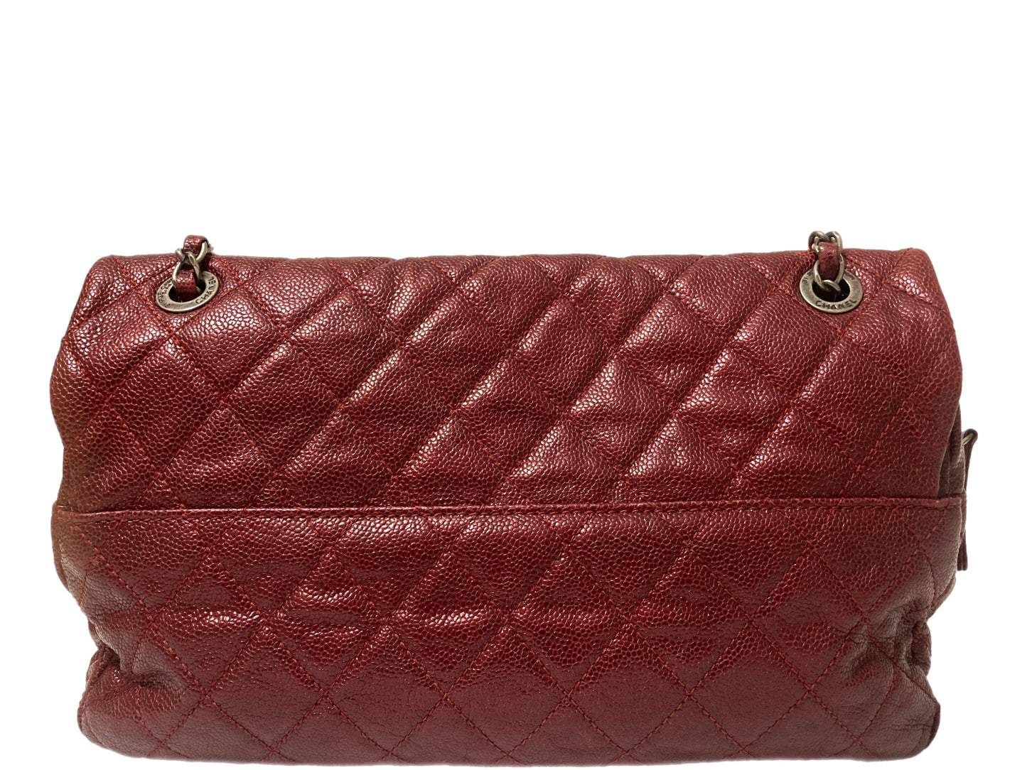 CHANEL Timeless Caviar Leather Shoulder Bag Burgundy