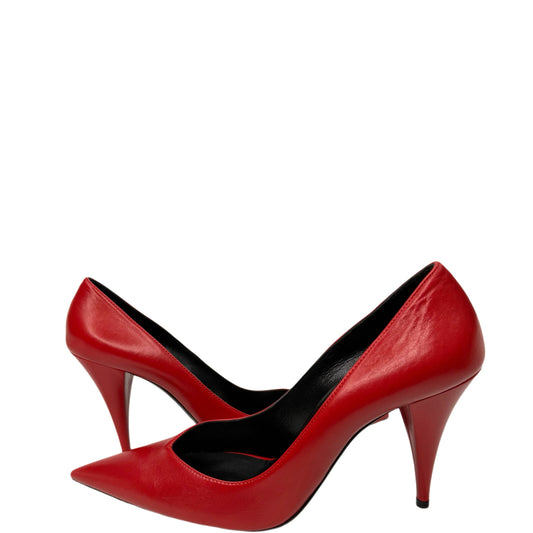 SAINT LAURENT “Kiki 100” Red Pump 38.5