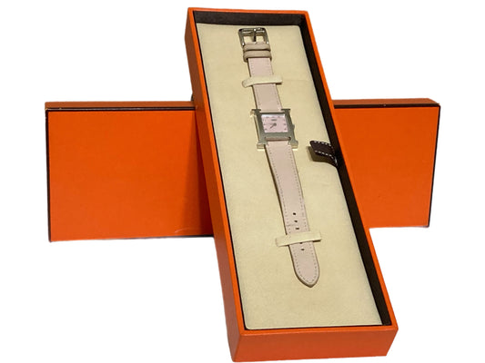 HERMES Ladies Silver H Watch