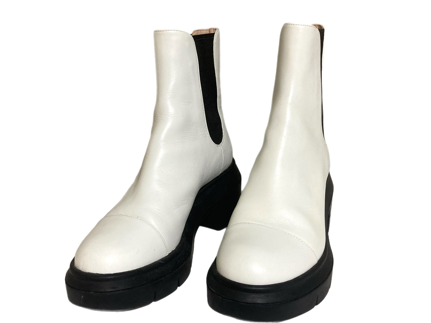 STUART WEITZMAN Leather Pull On Booties White Size 7 Wide