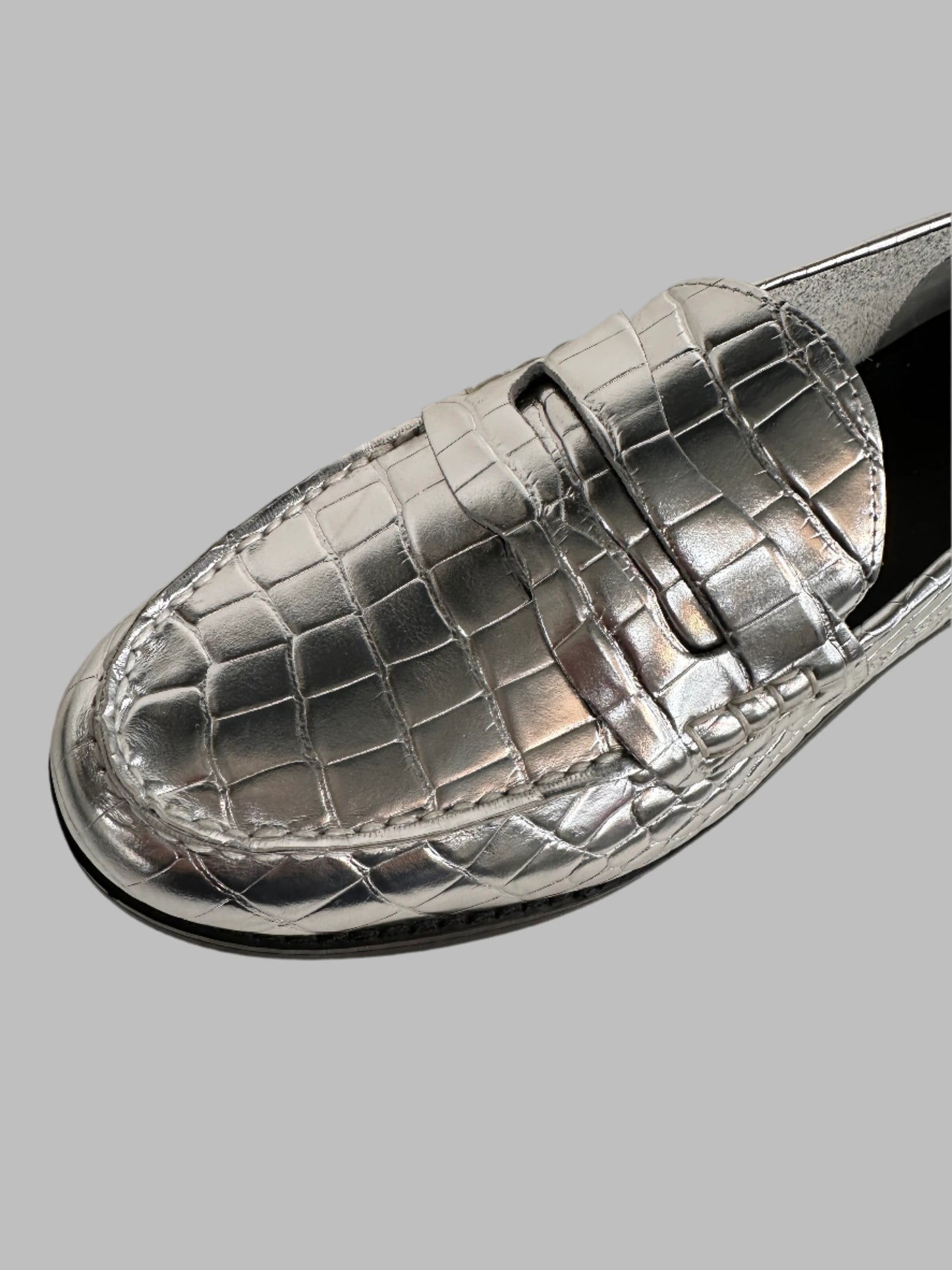 MARC FISHER Silver Loafers