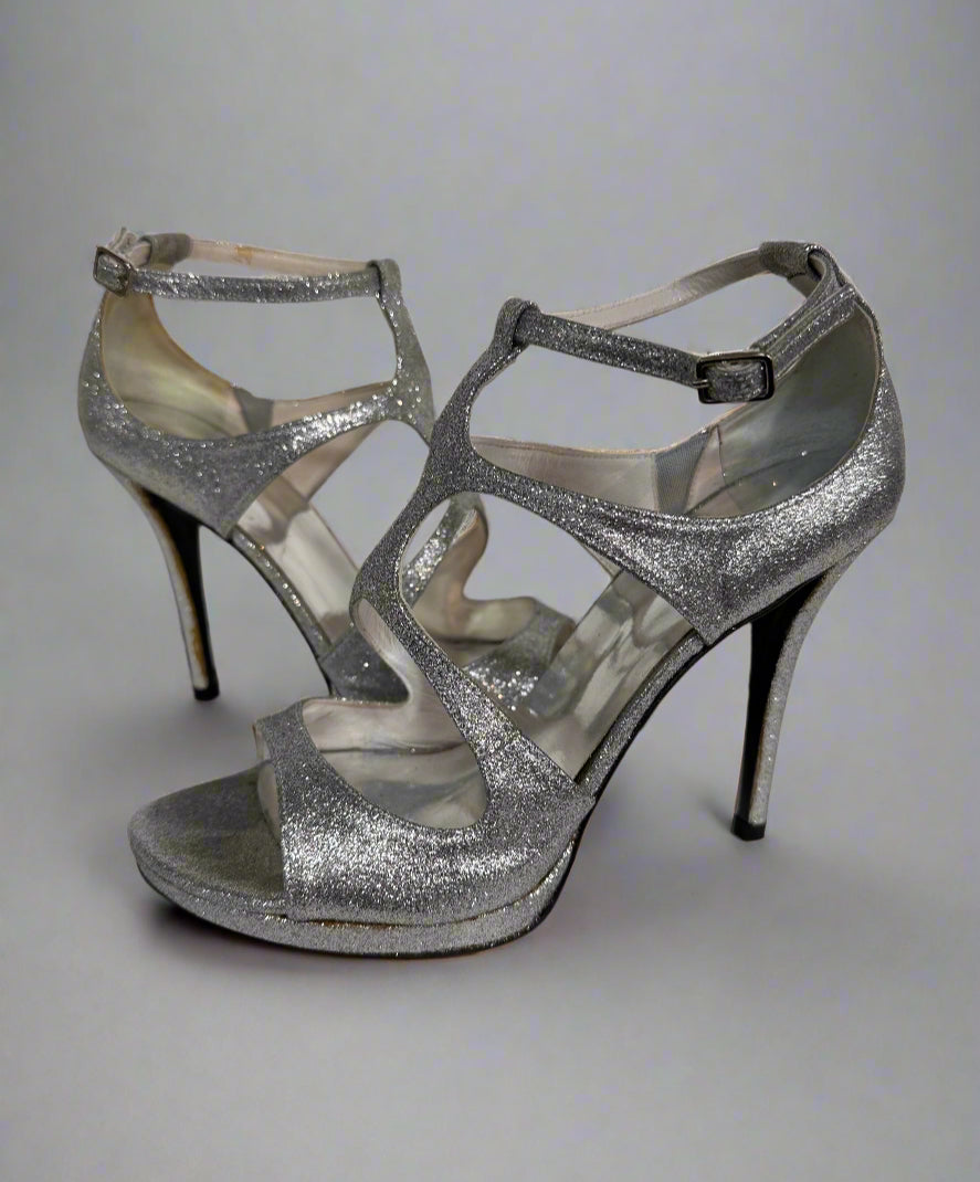 STUART WEITZMAN Silver Platform Sandal