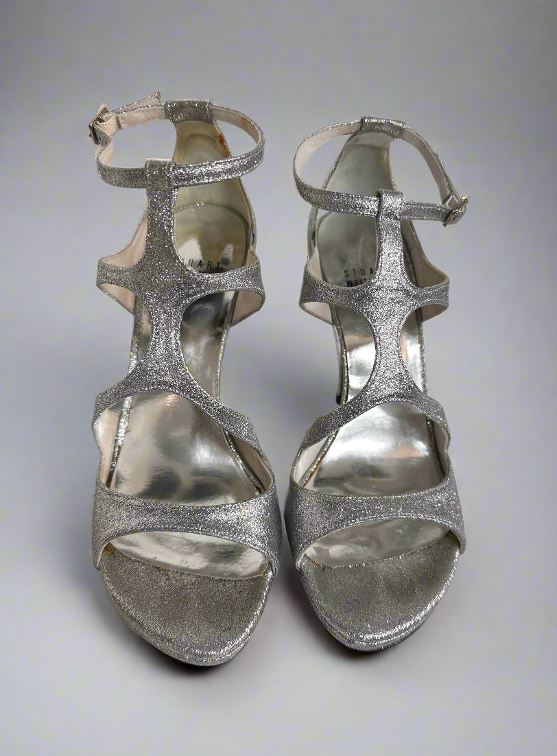 STUART WEITZMAN Silver Platform Sandal