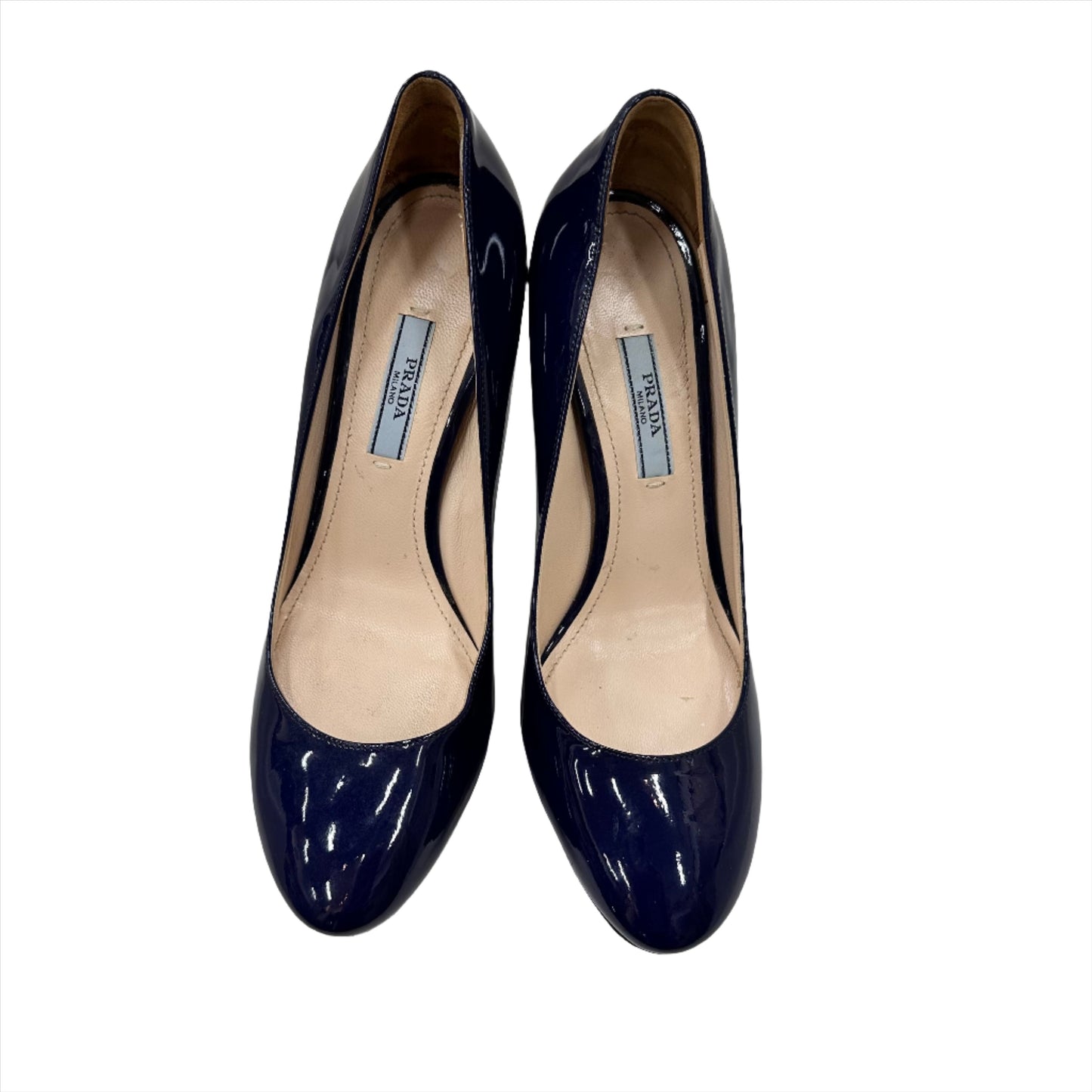 PRADA Navy Blue Patent Leather Pump 36.5