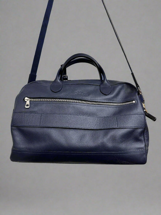 LONGCHAMP Leather Carryall Tote Navy Blue