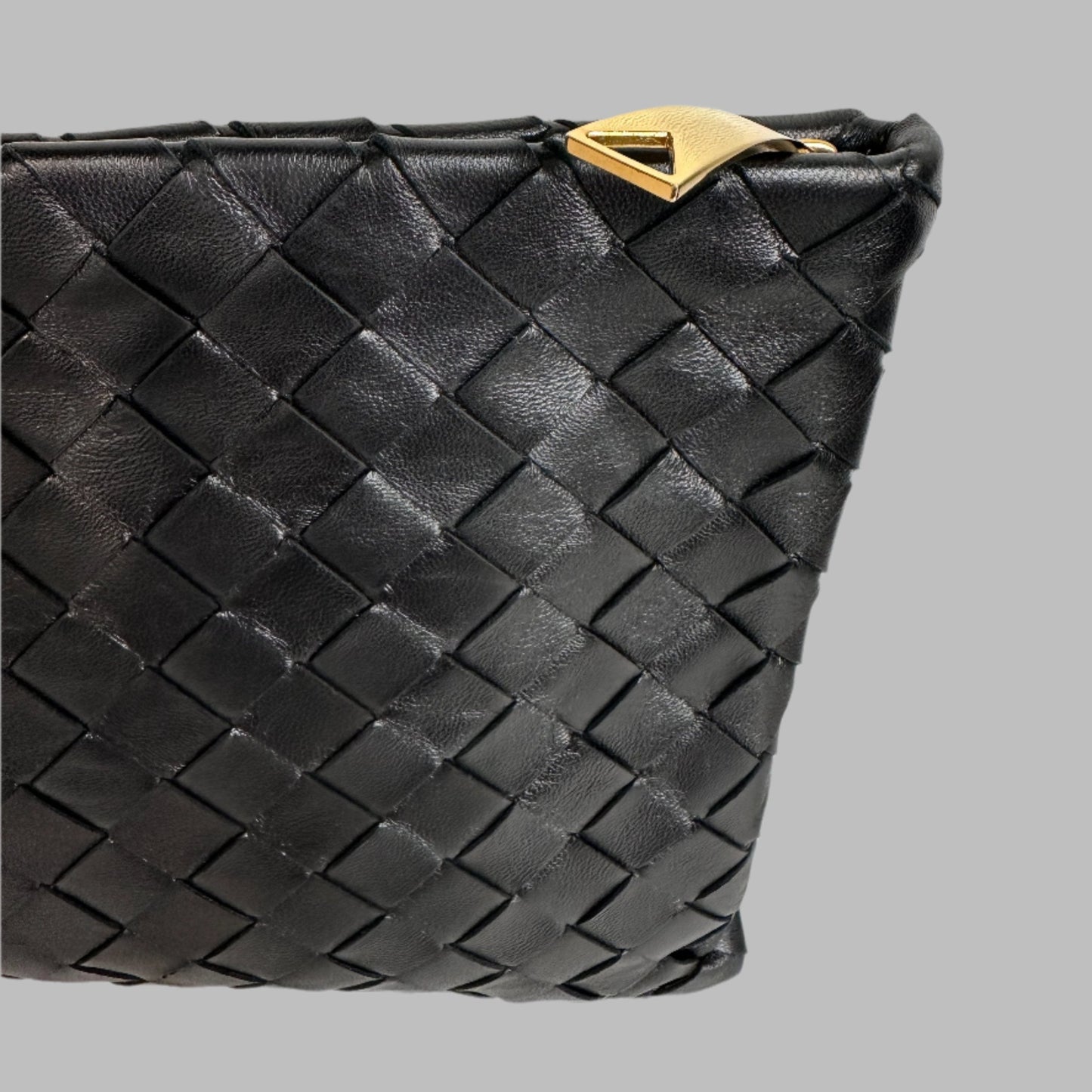 BOTTEGA VENETA Black Woven Clutch