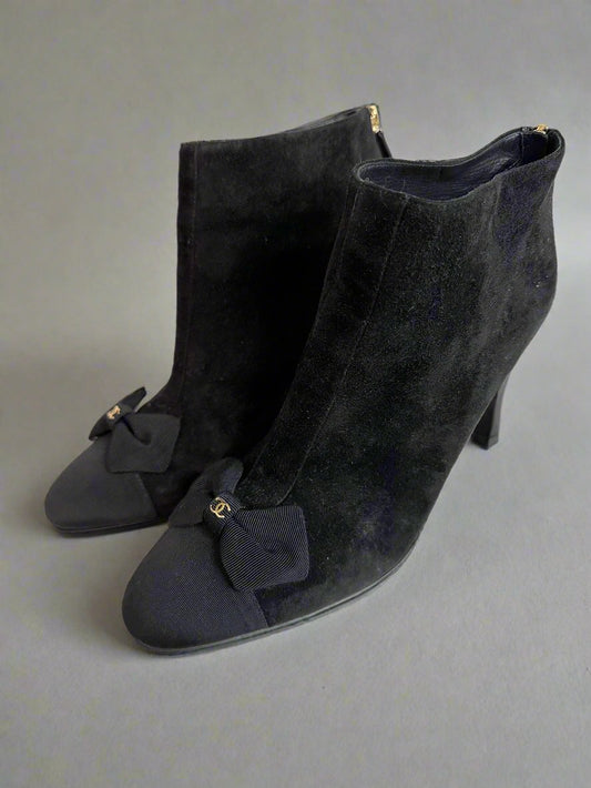 CHANEL Suede Booties