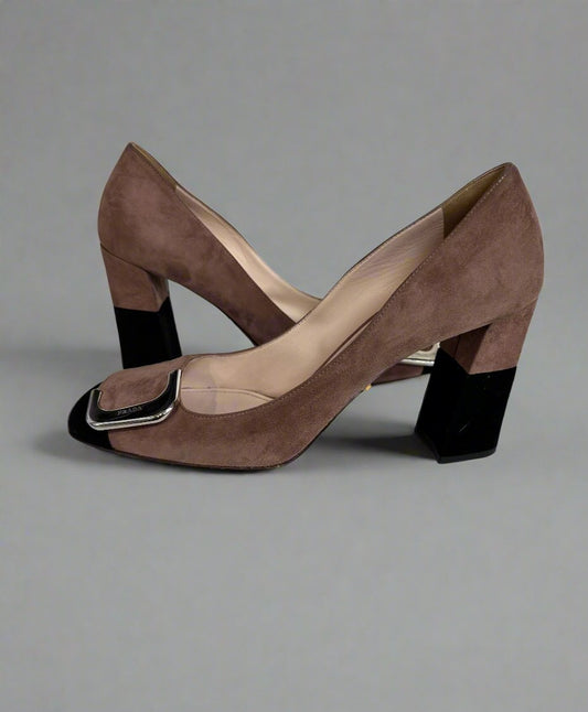 PRADA Suede Color Block Pump