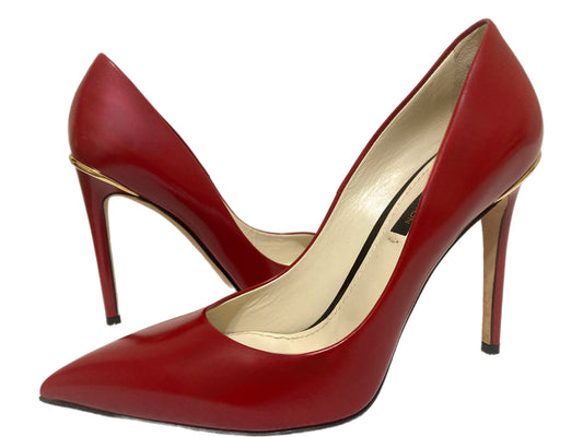 LOUIS VUITTON Leather Pointed Toe Pumps Red Size 36