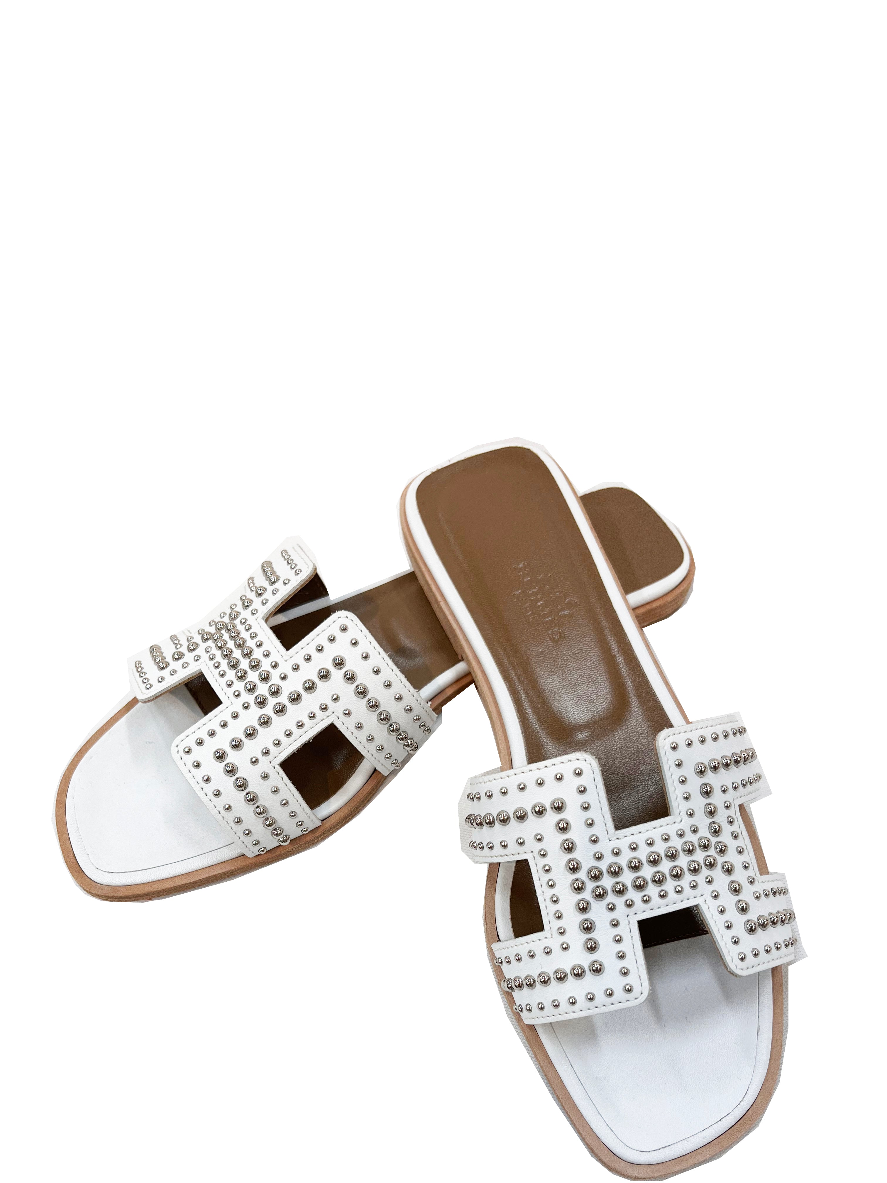 Fashion hermes studded oran sandals