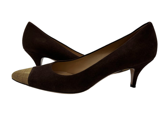 SALVATORE FERRAGAMO Suede Pumps Brown Size 10