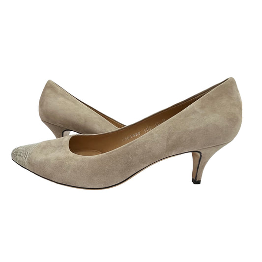 SALVATORE FERRAGAMO Suede Pumps Beige Size 10