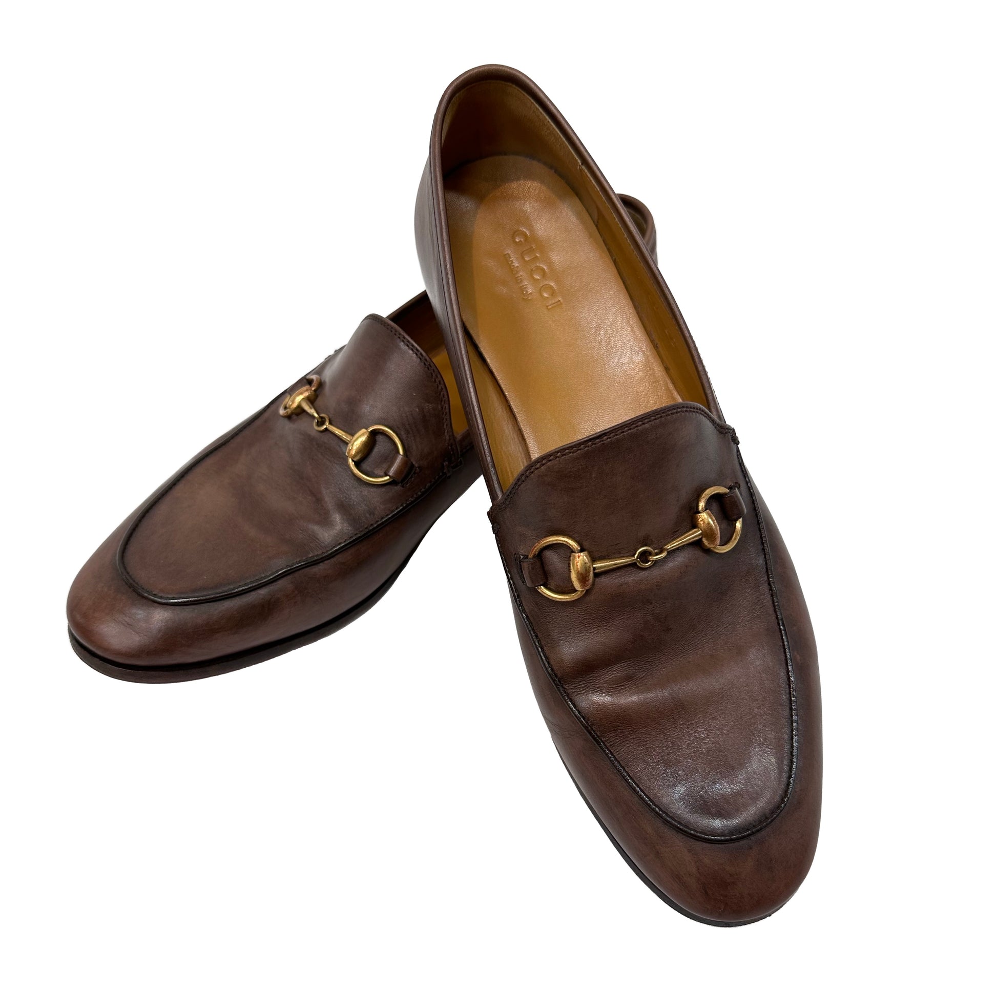 GUCCI Jordaan Loafer Brown Size 38