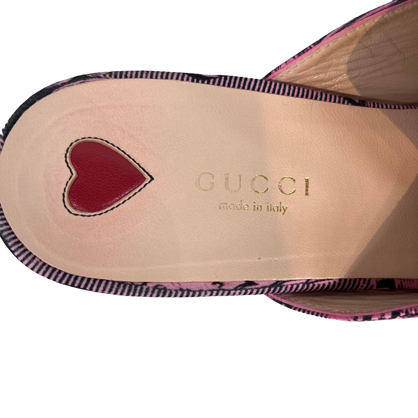 GUCCI Pink Princetown Mules Size 39