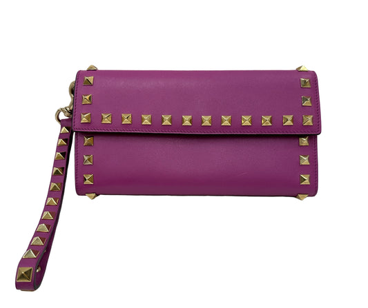 VALENTINO Rockstud Leather Wristlet