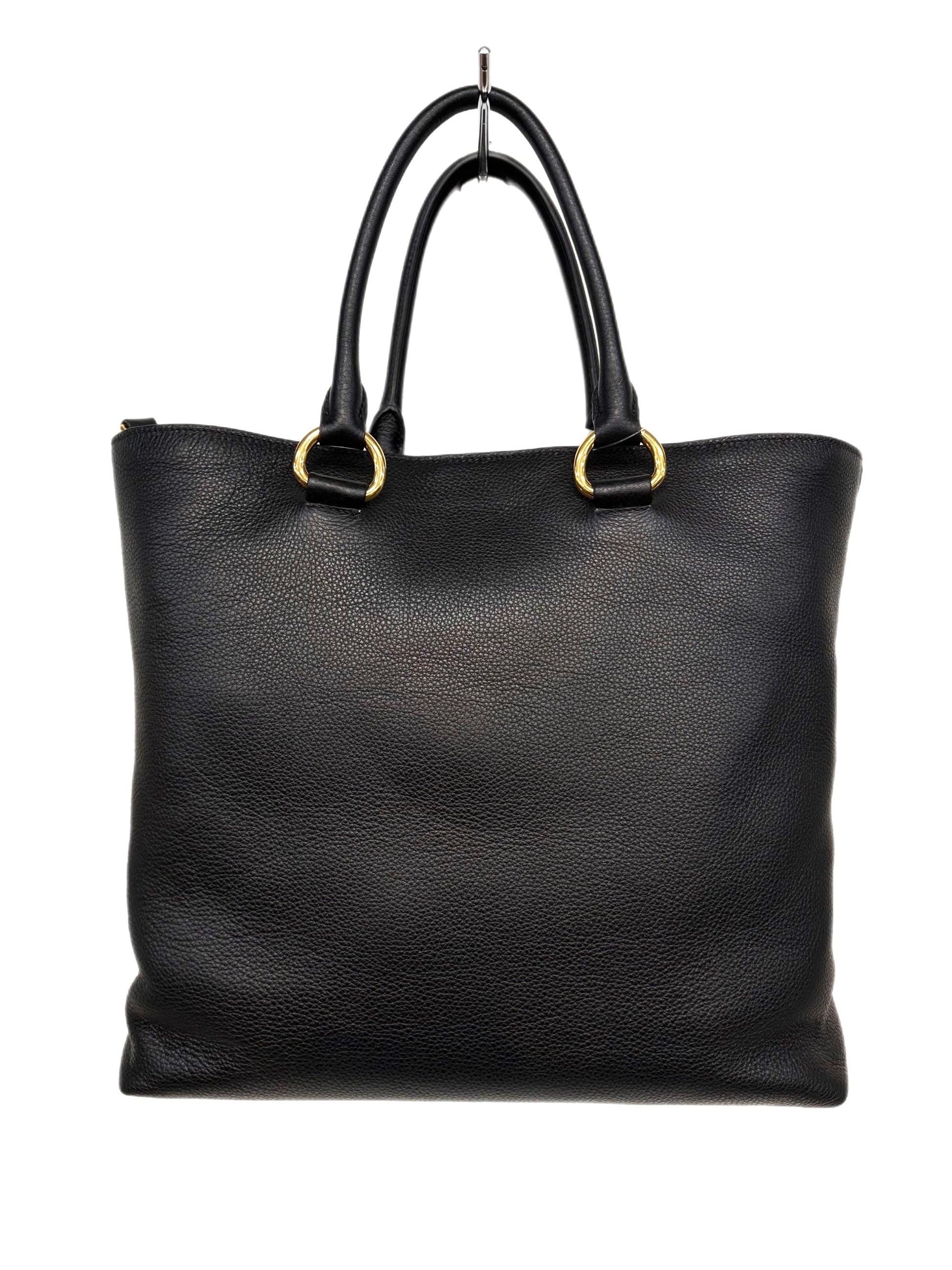 Prada Large Vitello Phenix Tote Black