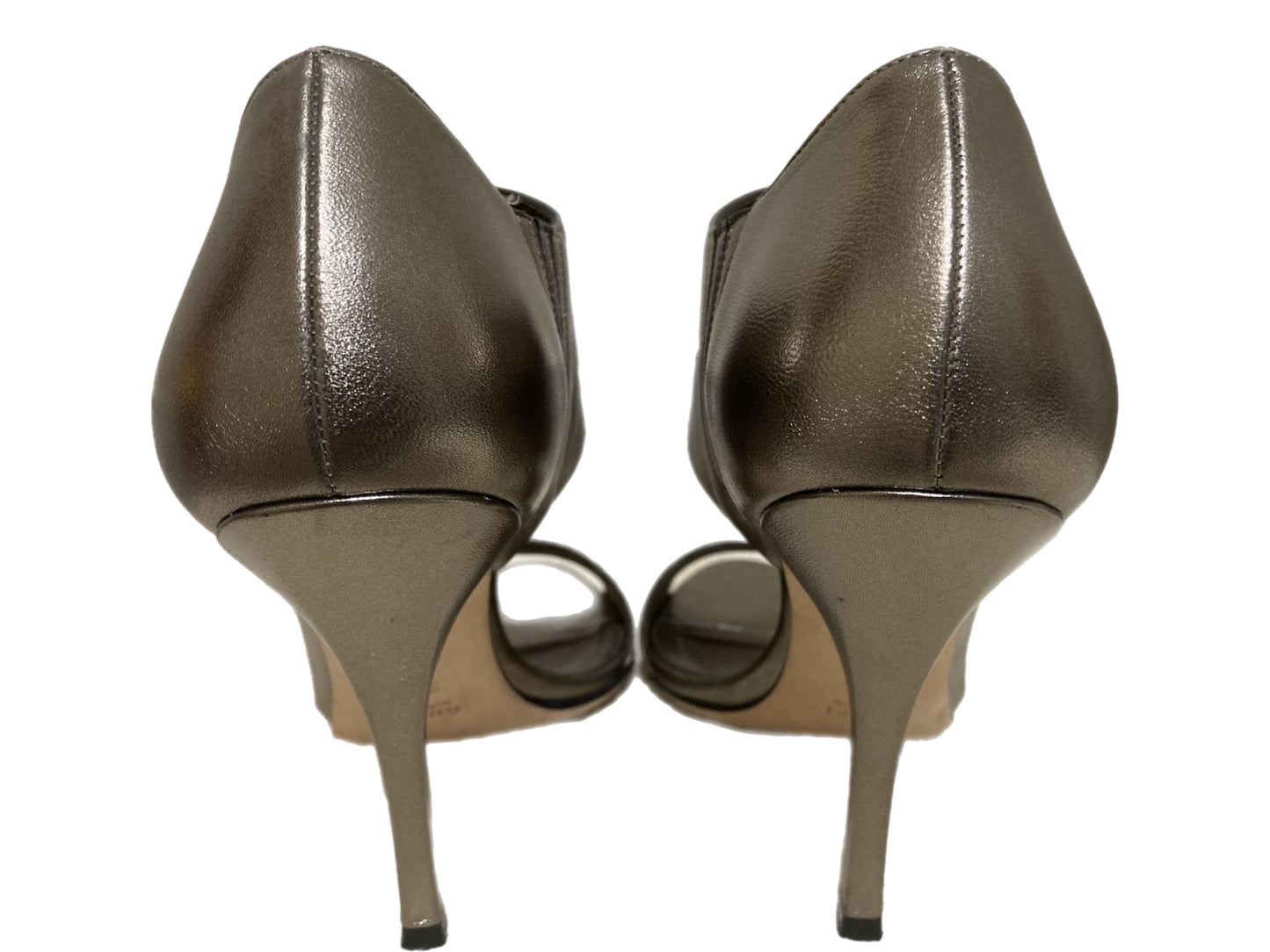 GUCCI Leather Metallic Sandals Bronze Size 36.5