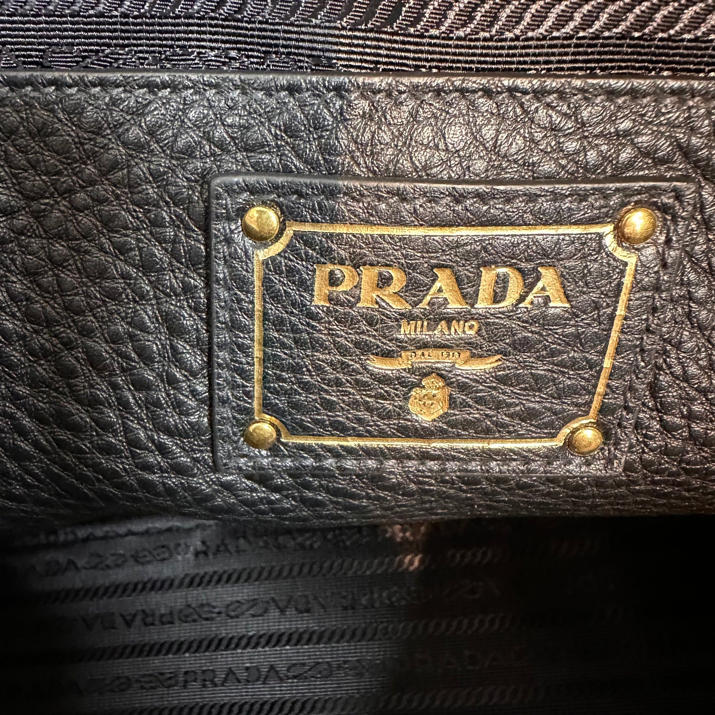 PRADA Large Vitello Phenix Tote Black