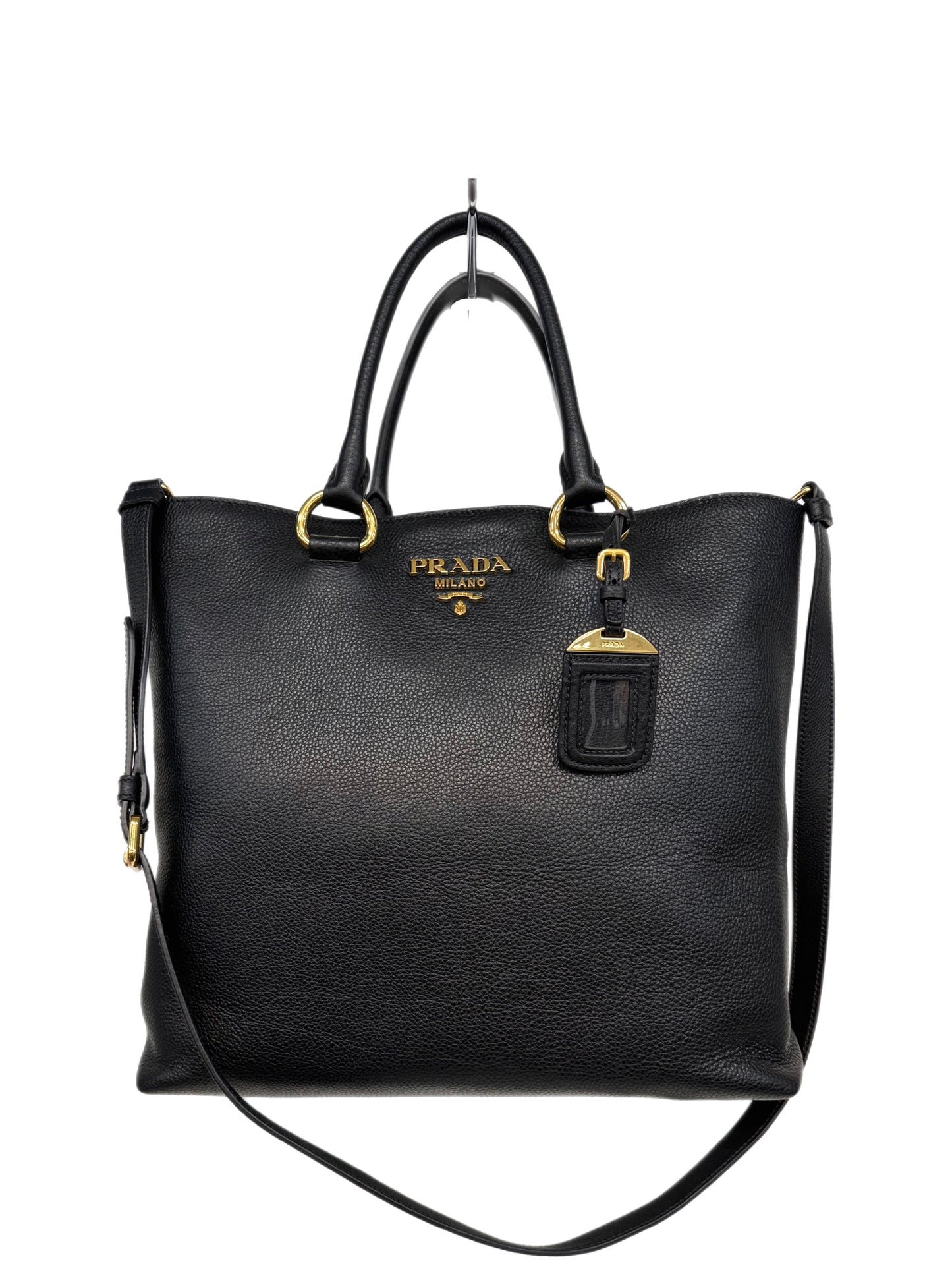 PRADA Large Vitello Phenix Tote Black