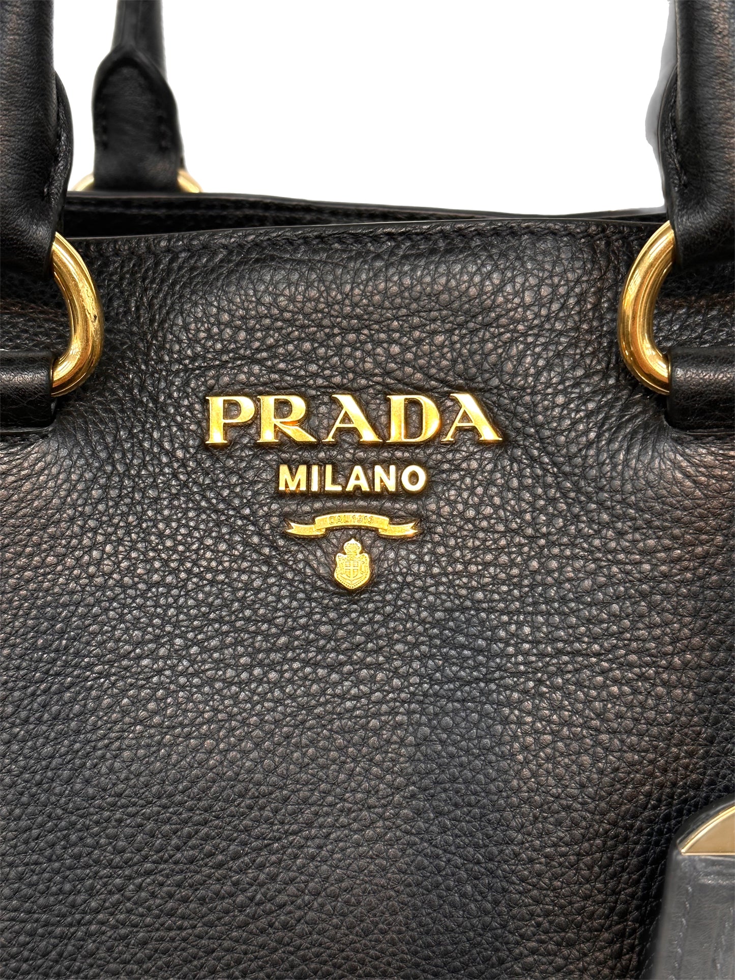 PRADA Large Vitello Phenix Tote Black