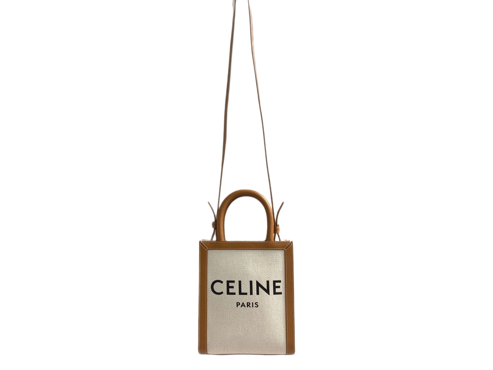 Authentic Celine Mini Cabas Tote - Natural/Tan