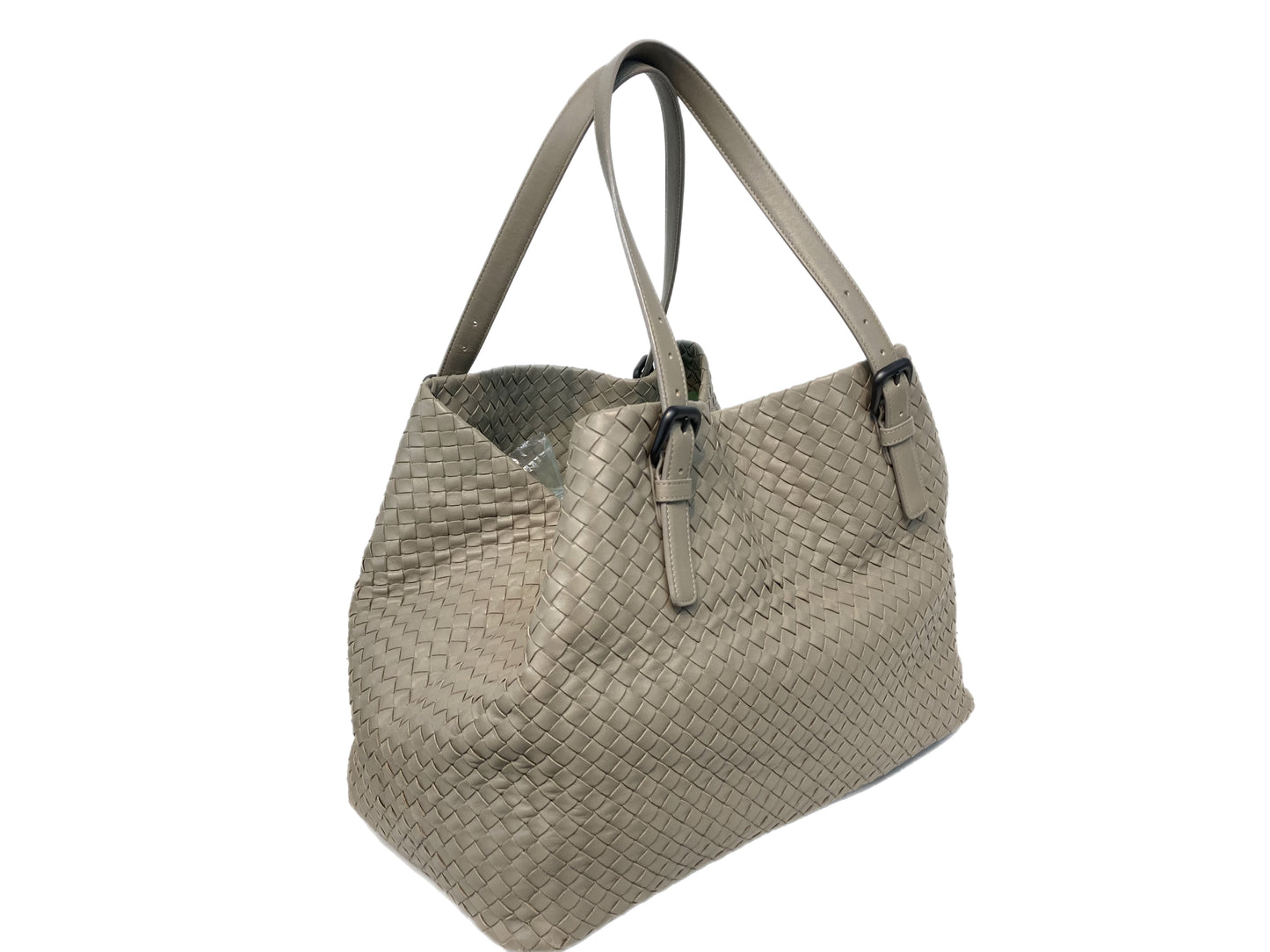 BOTTEGA VENETA Woven Leather Intrecciato Tote Taupe