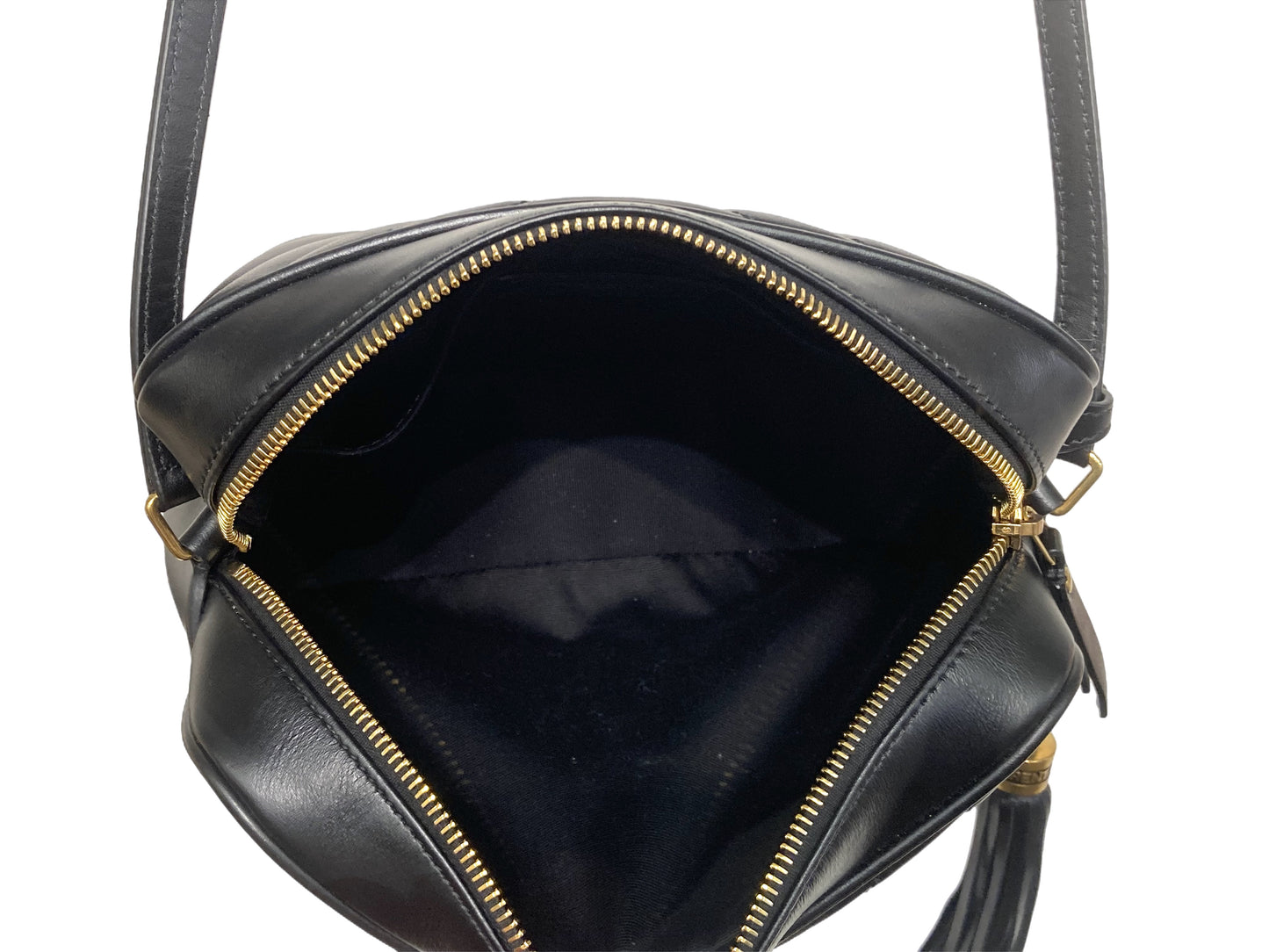 YVES SAINT LAURENT Leather Lou Crossbody Bag Black