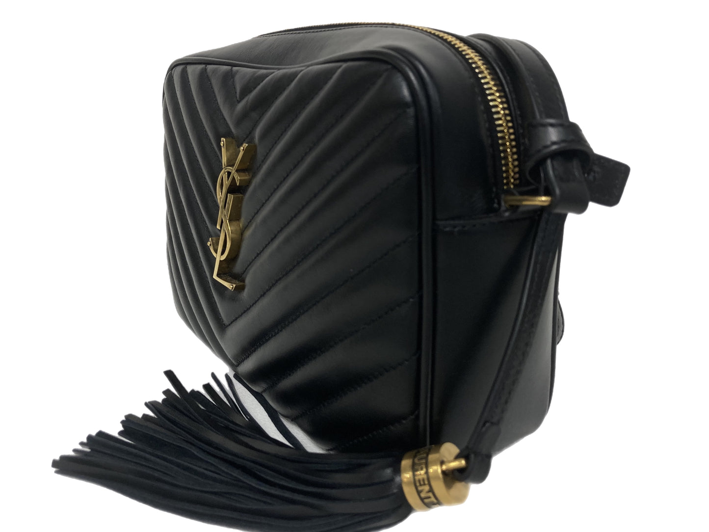 YVES SAINT LAURENT Leather Lou Crossbody Bag Black