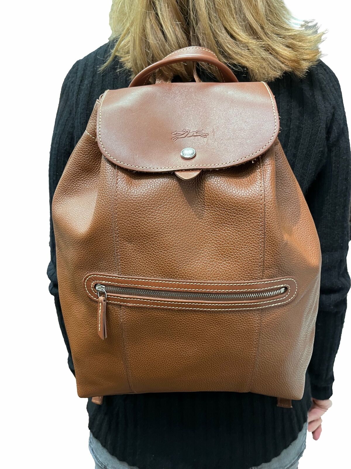 LONGCHAMP Veau Foulonne Leather Backpack Brown Past Present Boutique